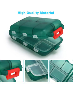 2 Cajas Organizadoras de Pastillas Portátiles Nspring 10 Compartimentos 2