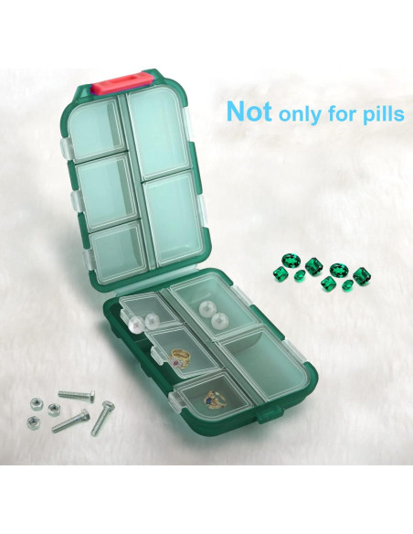 2 Cajas Organizadoras de Pastillas Portátiles Nspring 10 Compartimentos