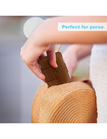 2 Cajas Organizadoras de Pastillas Portátiles Nspring 10 Compartimentos