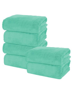 Set de Toallas de Baño MOONQUEEN 6 Piezas Microfibra Verde Aqua