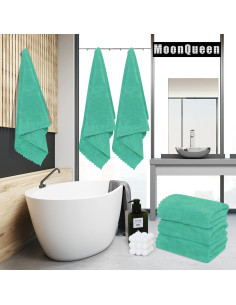 Set de Toallas de Baño MOONQUEEN 6 Piezas Microfibra Verde Aqua 2