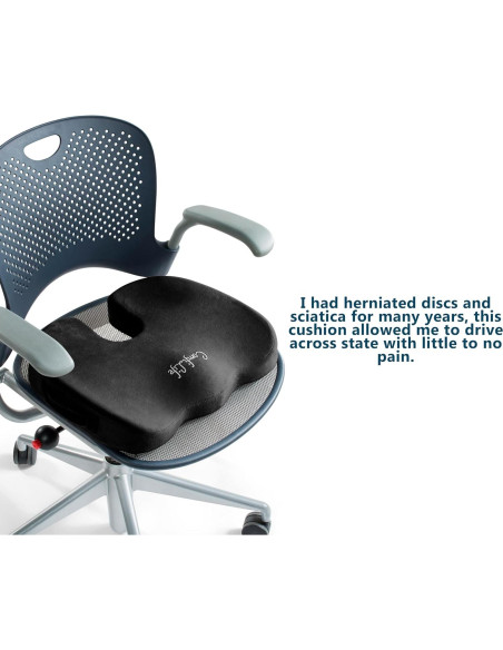 Cojín de Asiento Ortopédico ComfiLife - Espuma de Memoria 44.5x34.8cm