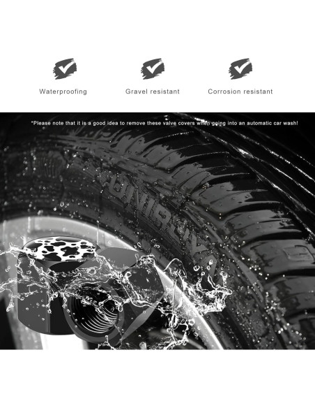 4 Tapones de Válvula de Neumático NYTKL Aluminio Estilo Vaca