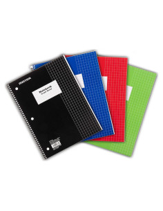 Cuadernos Espirales Mintra Office Cuadrícula 4x4 Paquete de 4