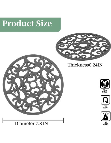 Juego de 3 Manteles de Silicona Redondos SUNMVEHOT Negros