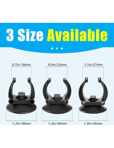 Paquete de 12 Ventosas AQUANEAT para Acuario con Clip Negro