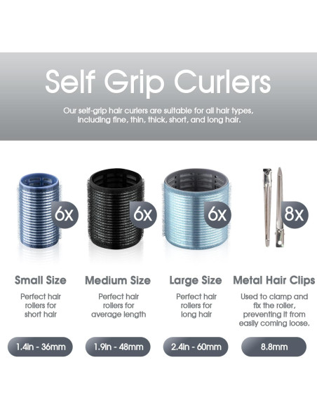 Juego de Rulos para Cabello xnicx 26 Piezas Cerámicos