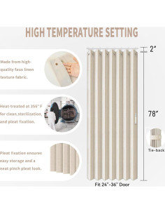 Cortina Acordeón Vatge Beige 100x198 cm para Dividir Habitaciones 2