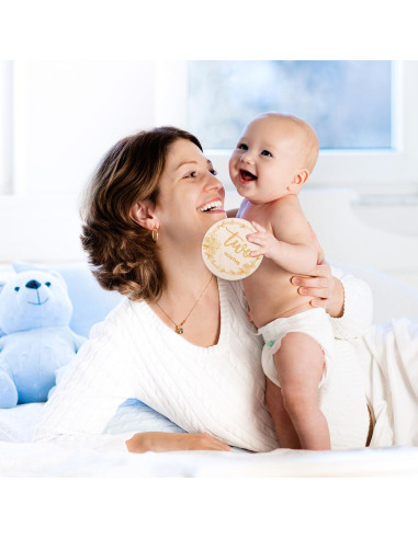 14 Tarjetas Mensuales para Bebés de Madera - Prop de Foto