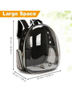 Mochila Transportadora para Reptiles Kathson Negra 32x18x42cm 2