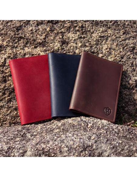 Portafolio de Pasaporte Albatross Star Vista Cuero Rojo