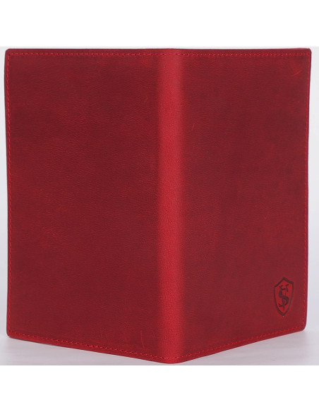 Portafolio de Pasaporte Albatross Star Vista Cuero Rojo