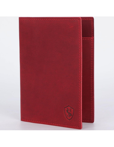 Portafolio de Pasaporte Albatross Star Vista Cuero Rojo