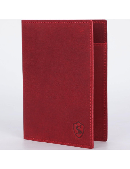 Portafolio de Pasaporte Albatross Star Vista Cuero Rojo