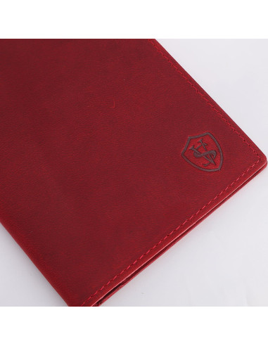 Portafolio de Pasaporte Albatross Star Vista Cuero Rojo