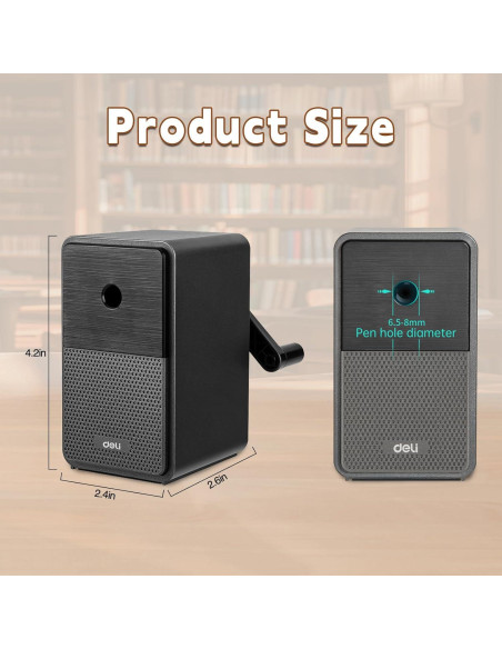 Sacapuntas Manual Deli - Ajustable con Cuchilla de Seguridad