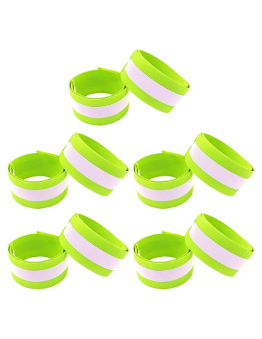 Bandas Reflectantes HiVisible - 10 Unidades para Correr y Caminar