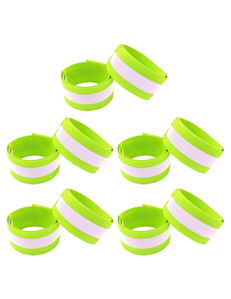 Bandas Reflectantes HiVisible - 10 Unidades para Correr y Caminar