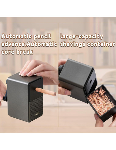 Sacapuntas Manual Deli - Ajustable con Cuchilla de Seguridad