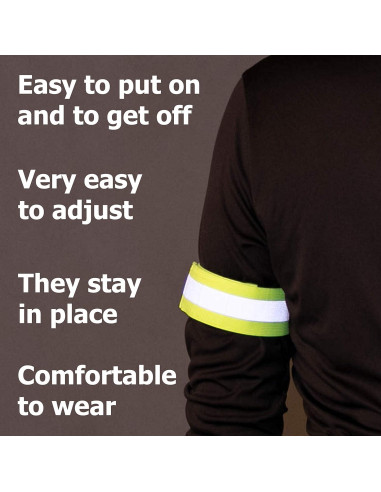 Bandas Reflectantes HiVisible - 10 Unidades para Correr y Caminar