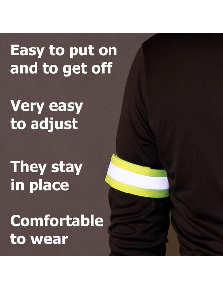 Bandas Reflectantes HiVisible - 10 Unidades para Correr y Caminar