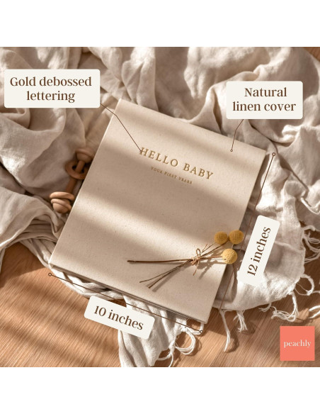 Libro de Recuerdos para Bebés Peachly Oliva - 60 Páginas