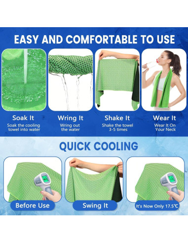 Toallas Enfriadoras Hosuly 50 Unidades 100x30 cm Verde
