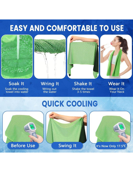 Toallas Enfriadoras Hosuly 50 Unidades 100x30 cm Verde