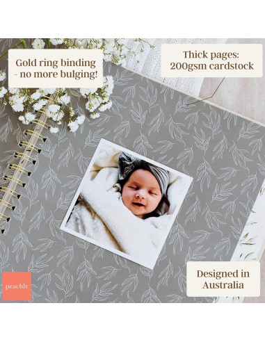 Libro de Recuerdos para Bebés Peachly Oliva - 60 Páginas