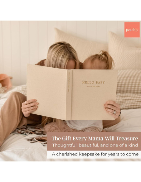 Libro de Recuerdos para Bebés Peachly Oliva - 60 Páginas