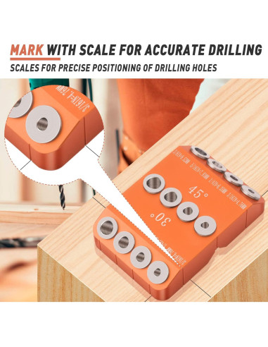 Guía de Taladro Angulada Neitra con 4 Brocas - 30/45/90 Grados