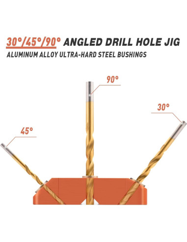 Guía de Taladro Angulada Neitra con 4 Brocas - 30/45/90 Grados
