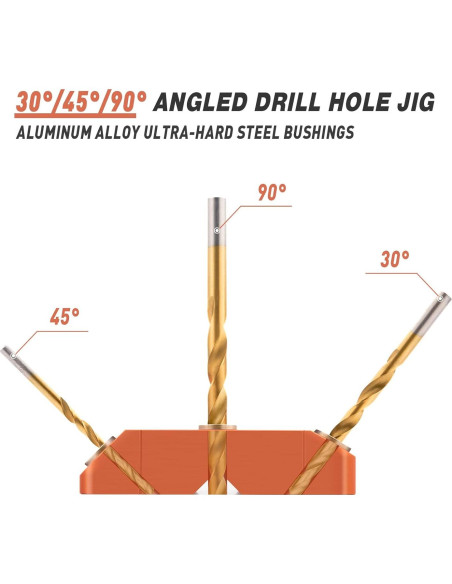 Guía de Taladro Angulada Neitra con 4 Brocas - 30/45/90 Grados
