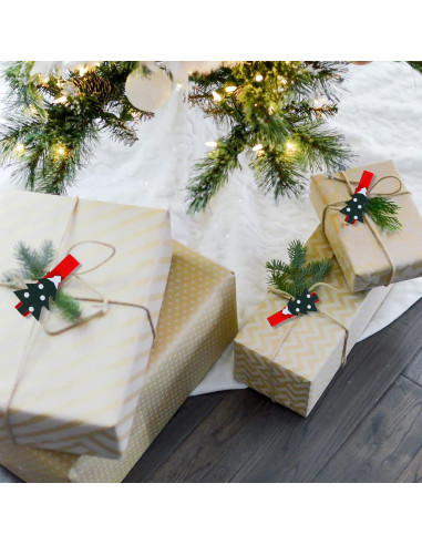 Clips de Navidad Souarts 50 Piezas Copo de Nieve Madera