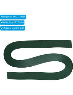 Tiras de Papel Quilling PATIKIL 120pcs 3mm Verde Militar 54cm 2