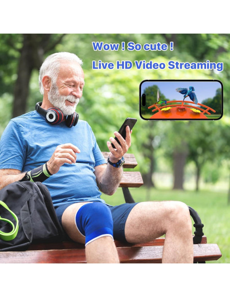 Comedero para Colibríes Gopic con Cámara 2K QHD y WiFi