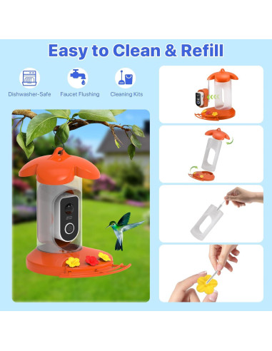 Comedero para Colibríes Gopic con Cámara 2K QHD y WiFi