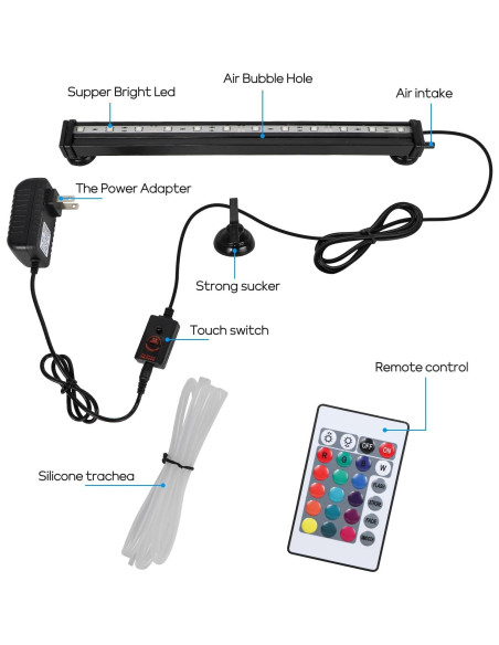 Luz de Acuario Sumergible SZMiNiLED 23CM LED IP68 Control Remoto