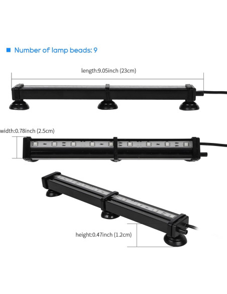 Luz de Acuario Sumergible SZMiNiLED 23CM LED IP68 Control Remoto