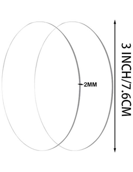 20 Círculos Acrílicos Transparentes 7.6 cm JINMURY para DIY