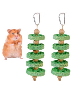 2 Juguetes Masticables de Lufa Natural TAOHUAJIANG para Conejos