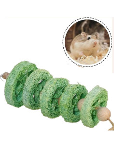 2 Juguetes Masticables de Lufa Natural TAOHUAJIANG para Conejos 2