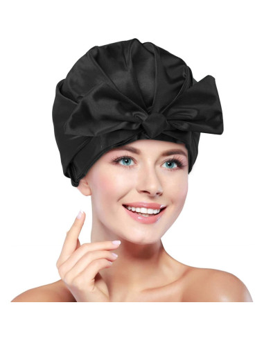 Gorro de Ducha Reutilizable Grande ZKLLGHE Negro Ajustable