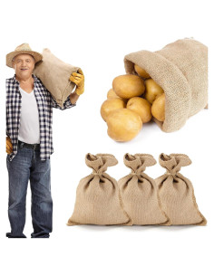 Paquete de 4 Sacos de Yute ANPHSIN 35x50 cm para Almacenamiento
