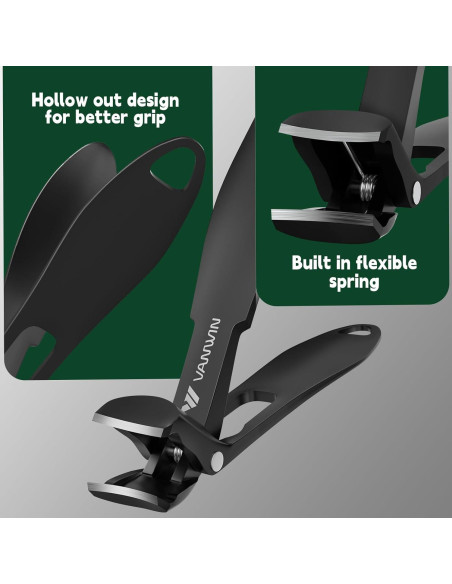 Cortauñas VANWIN para Uñas Gruesas con Mango Largo y Recogedor