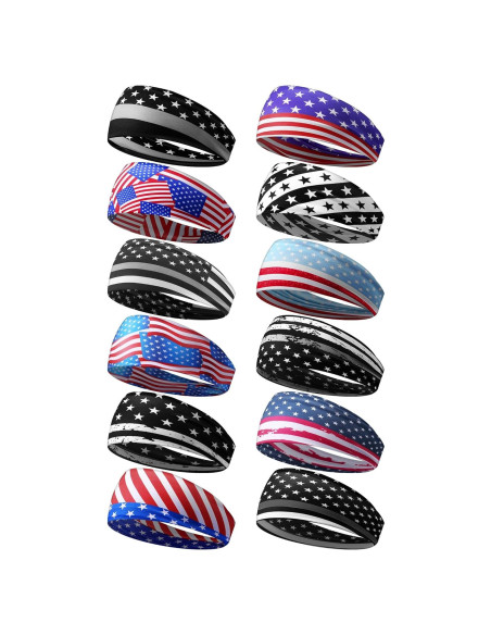 Diademas de Sudor Lyrow 12 Pcs Unisex para Ejercicio