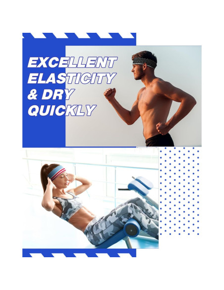 Diademas de Sudor Lyrow 12 Pcs Unisex para Ejercicio