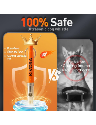 Silbato para Perros KIVORA 4 Pack Ultrasonido Ajustable