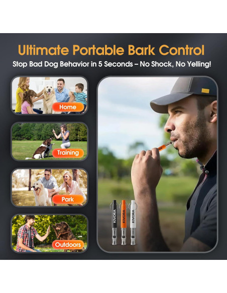 Silbato para Perros KIVORA 4 Pack Ultrasonido Ajustable