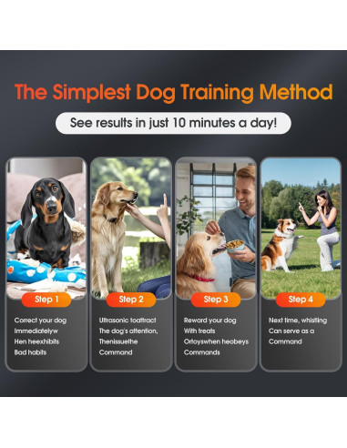 Silbato para Perros KIVORA 4 Pack Ultrasonido Ajustable